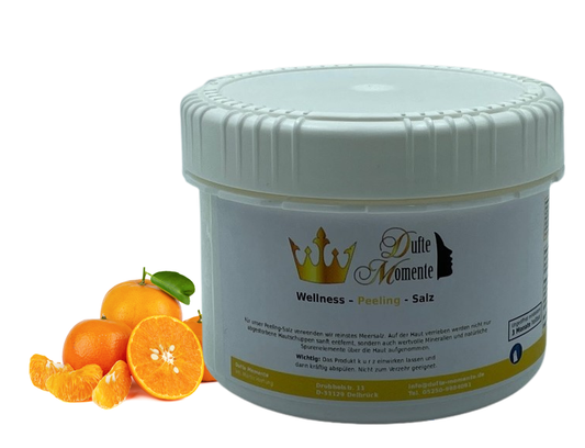 Mandarine - 500g Salz Körperpeeling, mit BIO-Meersalz