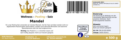 Mandelöl - 500g Salz Körperpeeling, mit BIO-Meersalz
