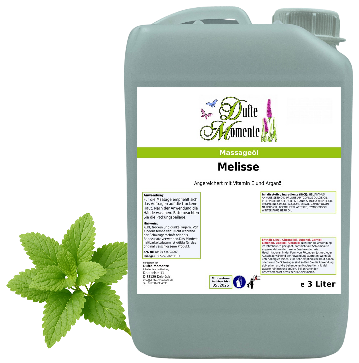 Produkt Massageöl 3 Liter Melisse