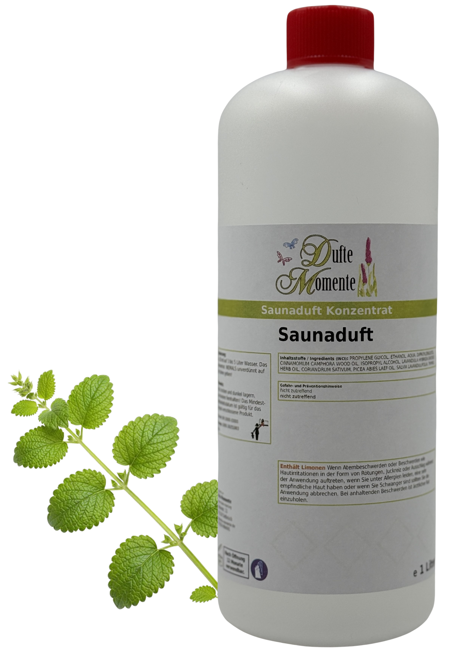 Melisse Saunaaufguss-Konzentrat | 250 ml – 3 L | Frisch & Kräuterig