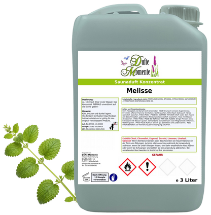 Melisse Saunaaufguss-Konzentrat | 250 ml – 3 L | Frisch & Kräuterig
