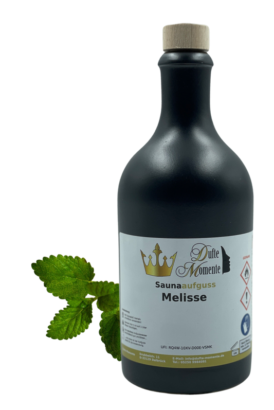 Saunaduft Konzentrat Flasche aus Steinzeug  500 ml Melisse