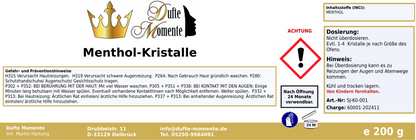 Menthol-Kristalle Etikett 200g