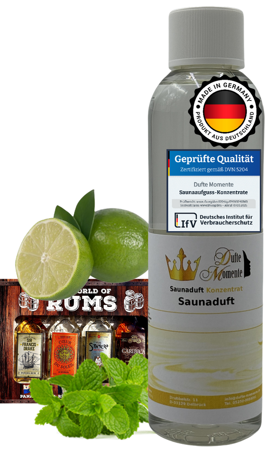 Mojito Saunaaufguss-Konzentrat | 250 ml – 3 L | Limette, Minze & Rum