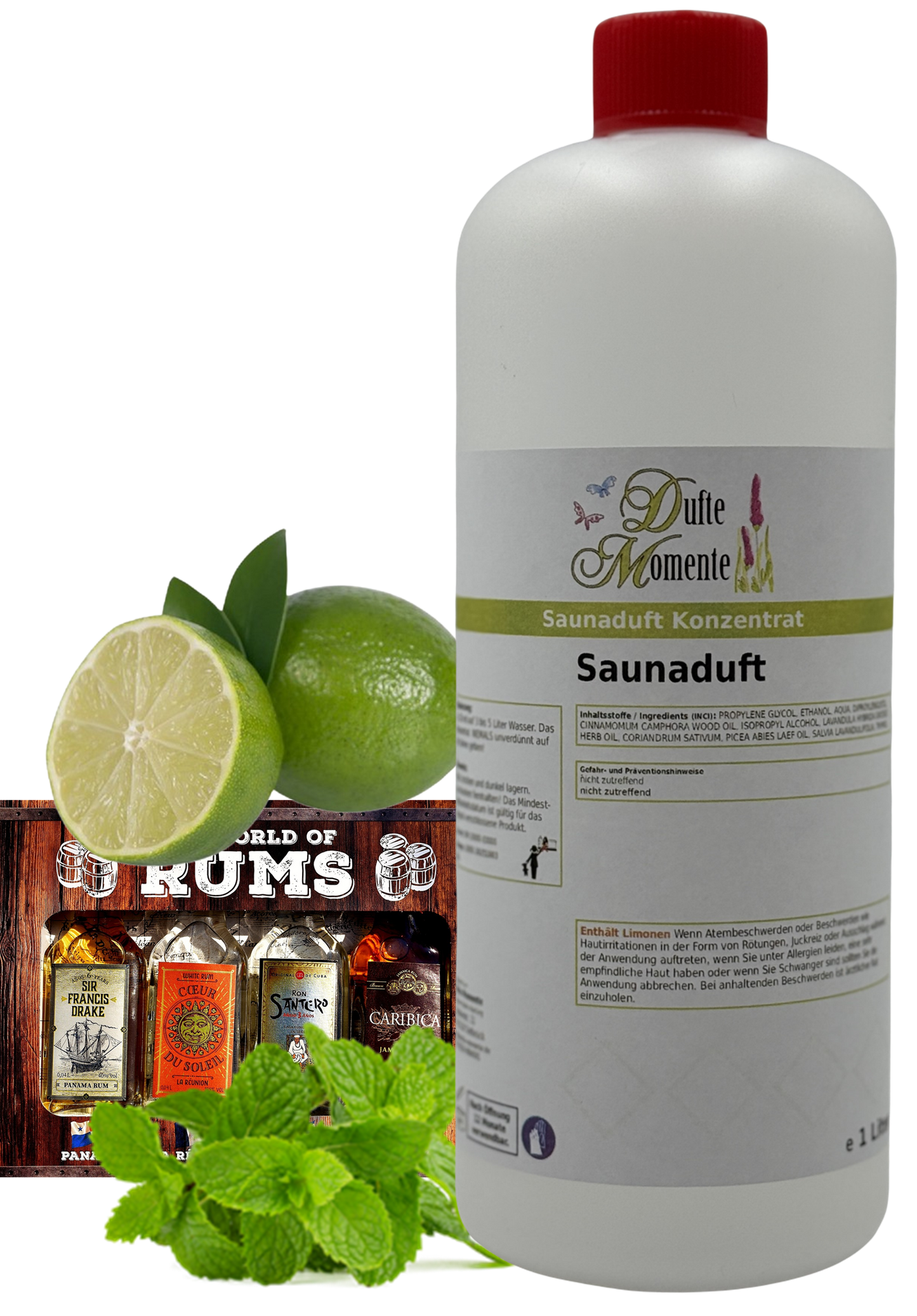Mojito Saunaaufguss-Konzentrat | 250 ml – 3 L | Limette, Minze & Rum