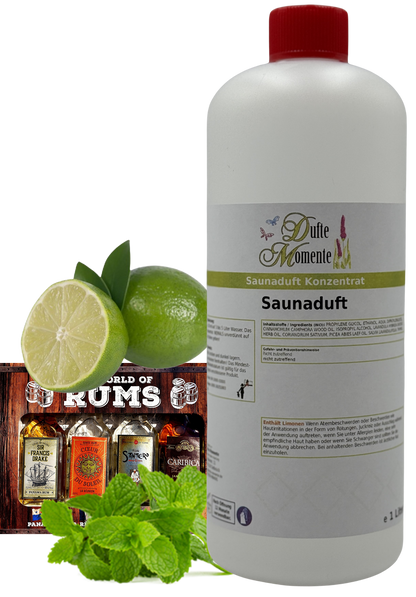 Mojito Saunaaufguss-Konzentrat | 250 ml – 3 L | Limette, Minze & Rum