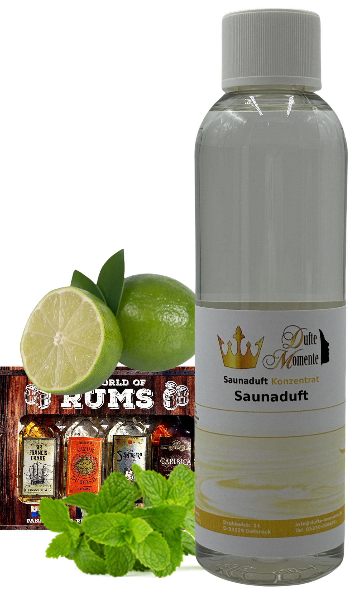 Mojito Saunaaufguss-Konzentrat | 250 ml – 3 L | Limette, Minze & Rum