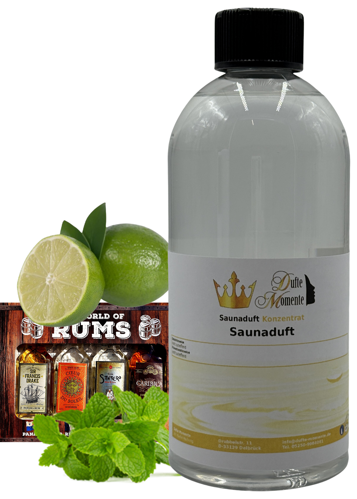 Mojito Saunaaufguss-Konzentrat | 250 ml – 3 L | Limette, Minze & Rum