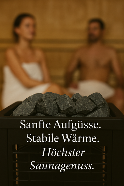 Saunasteine Gabbro / Diabase – 20 kg | 50–90 mm & 70–150 mm