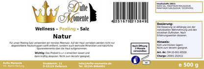 Natur - 500g Salz Körperpeeling, mit BIO-Meersalz
