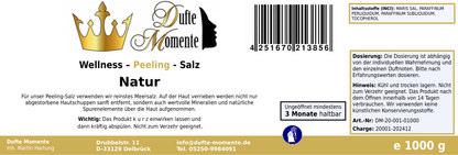 Natur - 1 kg Salz Körperpeeling, mit BIO-Meersalz