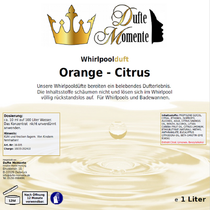 Whirlpoolduft 1 Liter Etikett Orange - Citrus
