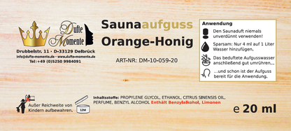 Etikett 20ml Orange-Honig