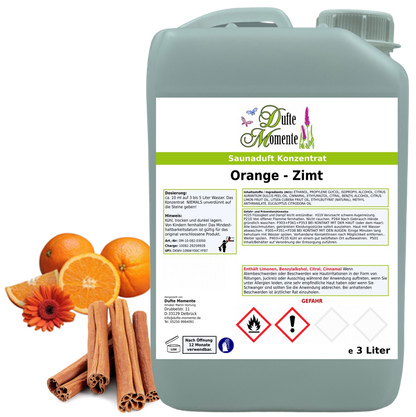 Orange-Zimt Saunaaufguss-Konzentrat | 250 ml – 3 L | Fruchtig & Würzig