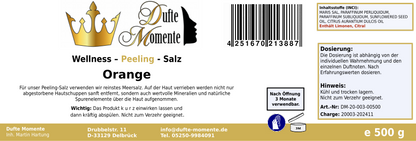 Orange - 500g Salz Körperpeeling, mit BIO-Meersalz
