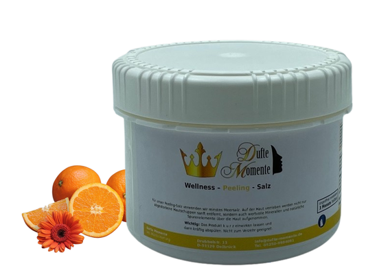 Orange - 500g Salz Körperpeeling, mit BIO-Meersalz