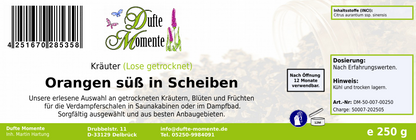 Getrocknete Kräuter Etikett 250g Orangenscheiben