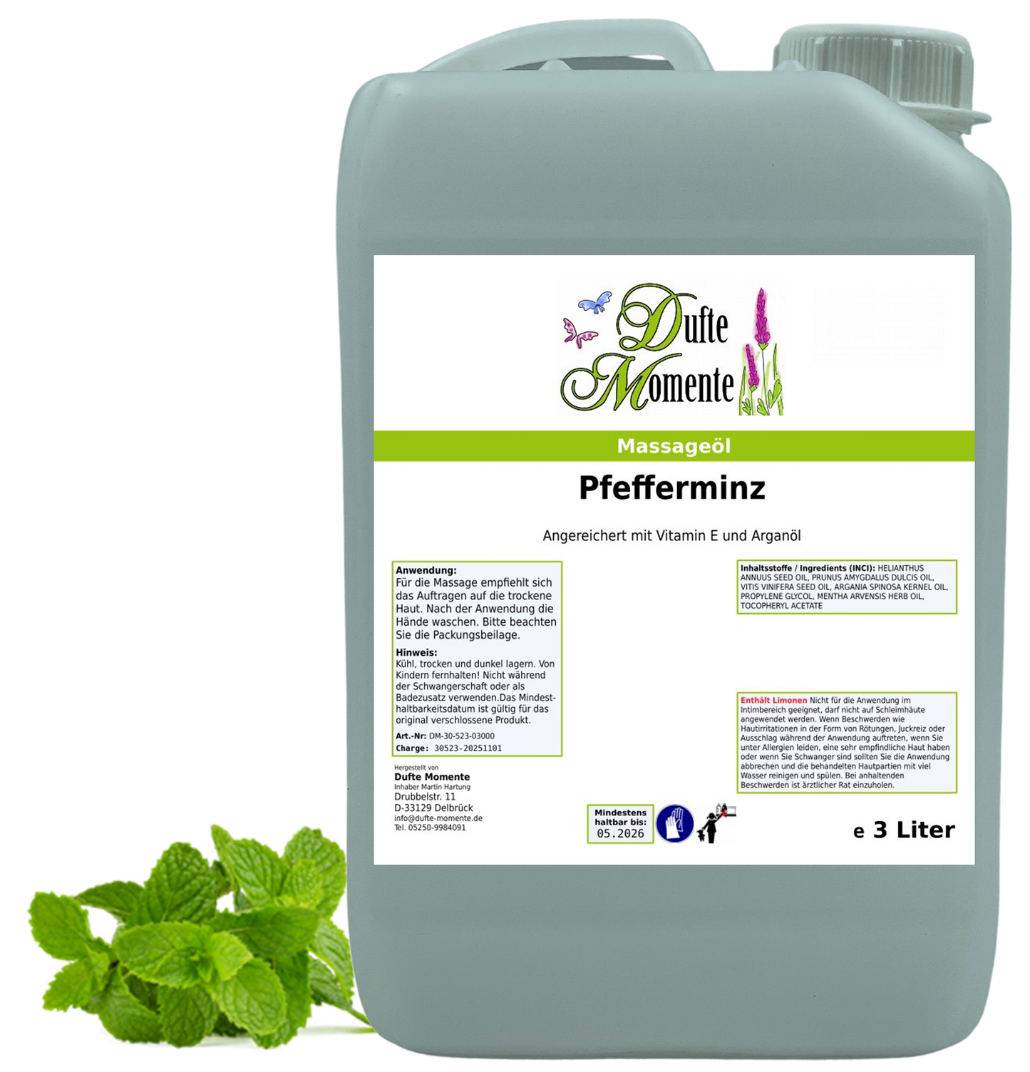 Produkt Massageöl 3 Liter Pfefferminze