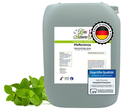 Dampfbad-Emulsion Pfefferminz | Gebrauchsfertig & DVN-Zertifiziert für Dein Home-Spa | 3L, 5L, 10L