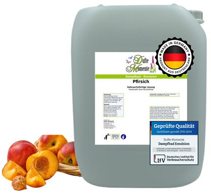 Dampfbad-Emulsion Pfirsich | Gebrauchsfertig & DVN-Zertifiziert für Dein Home-Spa | 3L, 5L, 10L