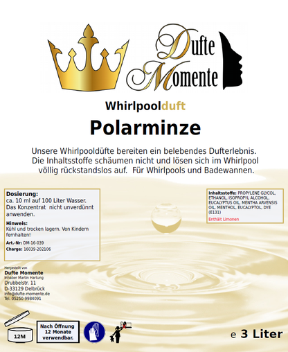 Whirlpoolduft 3 Liter Etikett Polarminze