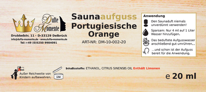 Etikett 20ml Portugiesische Orange