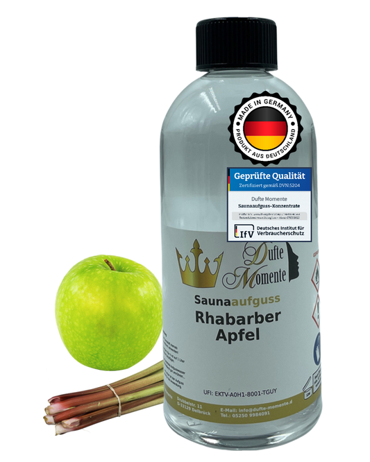 Saunaduft Konzentrat 500 ml Flasche Rhabarber - Apfel