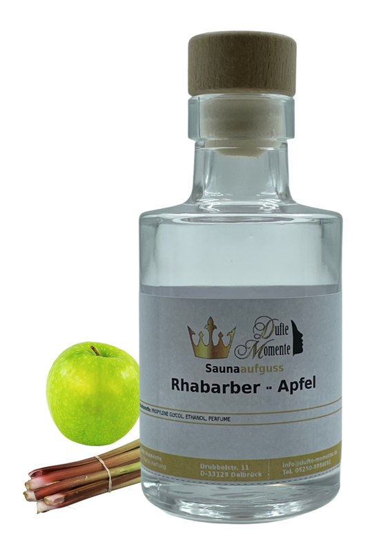 Saunaduft Konzentrat Glasflasche 100ml Rhabarber - Apfel