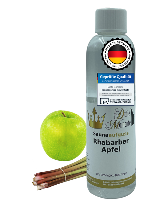 Saunaduft Konzentrat 250 ml Flasche Rhabarber - Apfel