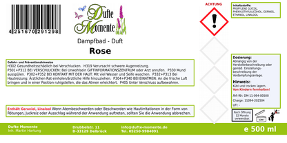 Dampfbadduft Konzentrat Etikett 500 ml Rose