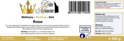 Rose - 500g Salz Körperpeeling, mit BIO-Meersalz