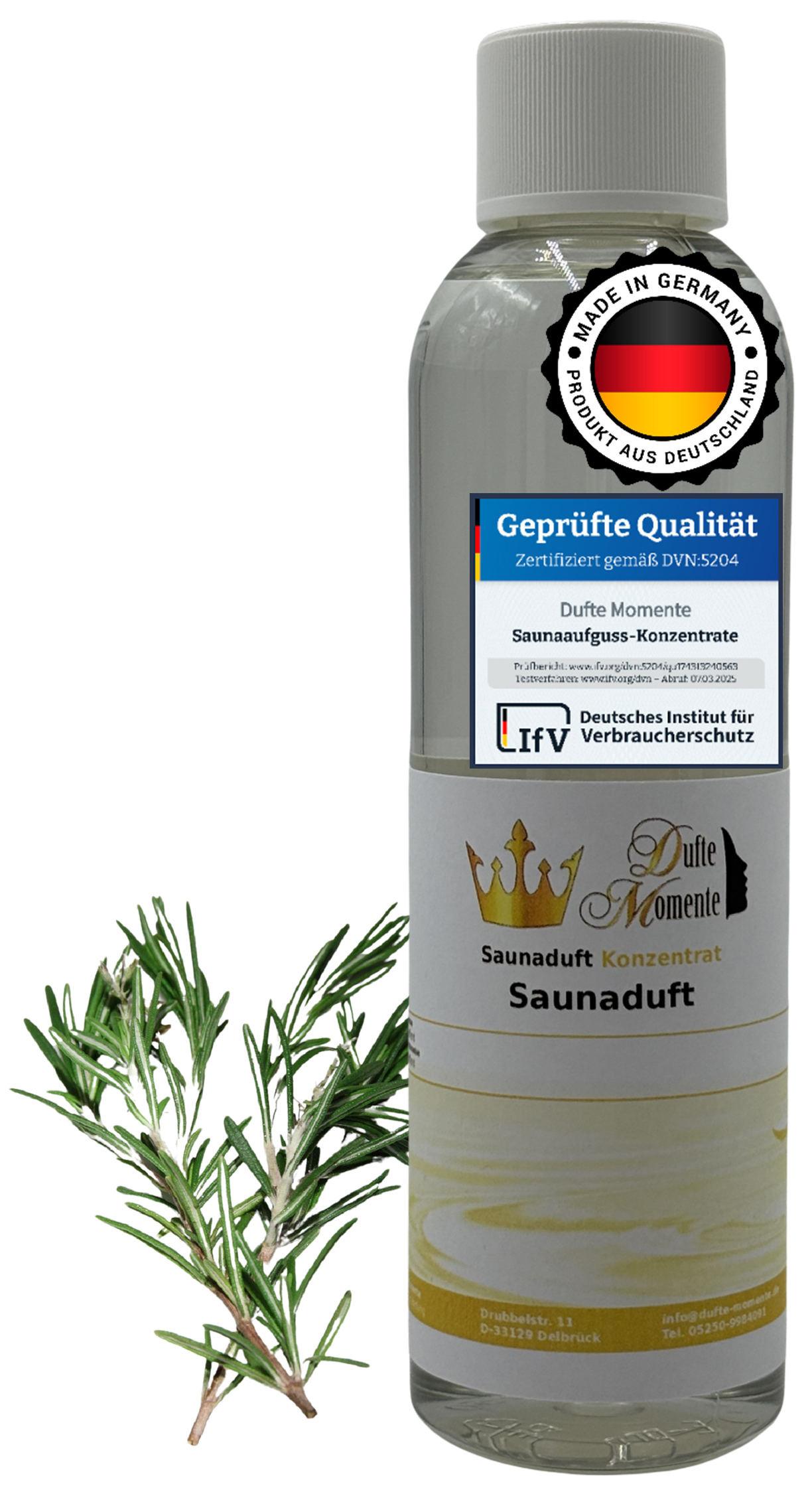 Rosmarin Saunaaufguss-Konzentrat | 250 ml – 3 L | Kräuterig & Belebend
