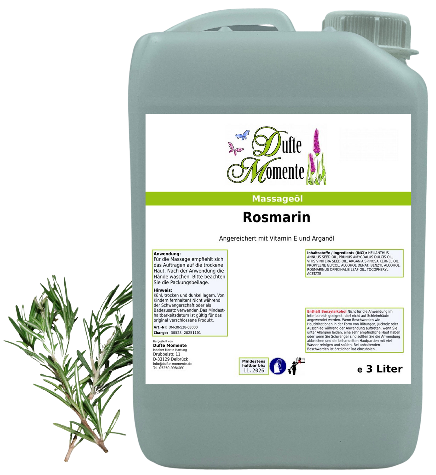 Produkt Massageöl 3 Liter Rosmarin