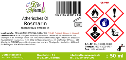 Ätherisches Öl Etikett 50 ml Rosmarin