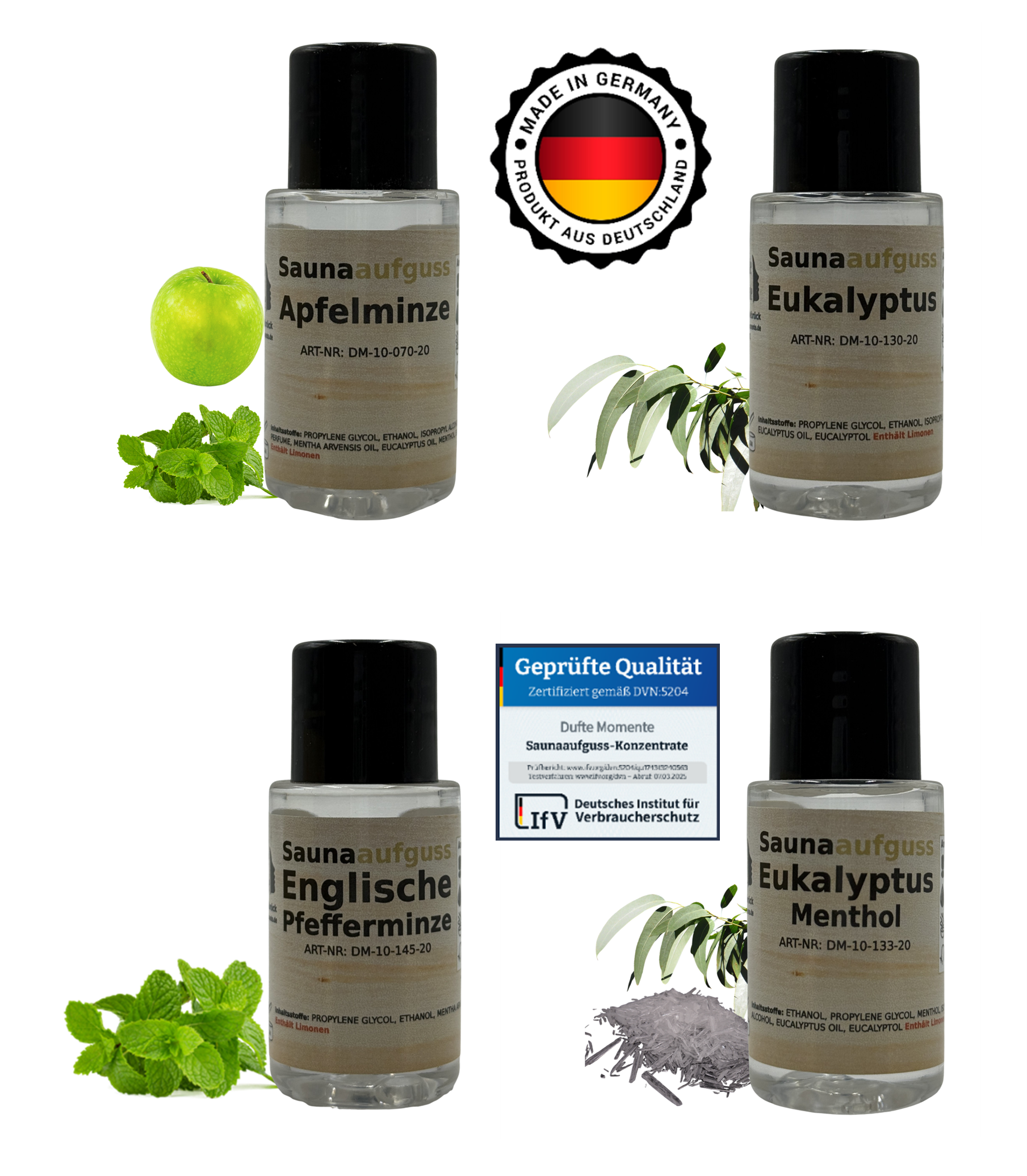 4 Fläschchen a 20ml mit Duftbestandteilen