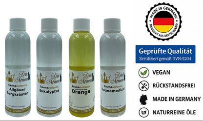 Saunaaufguss Konzentrat Set (4x250ml) | 4 Düfte für deine Wellness-Oase