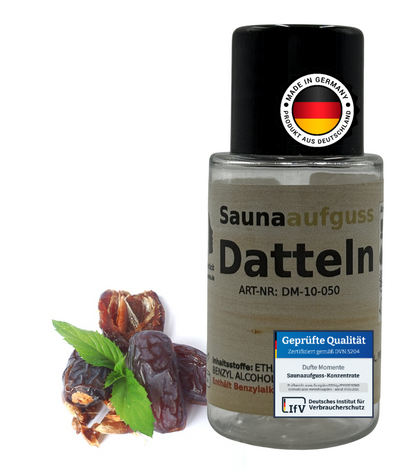 Flasche 20ml Datteln mit Duftbestandteil und Qualitätssigel