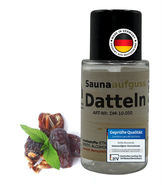 Flasche 20ml Datteln mit Duftbestandteil und Qualitätssigel