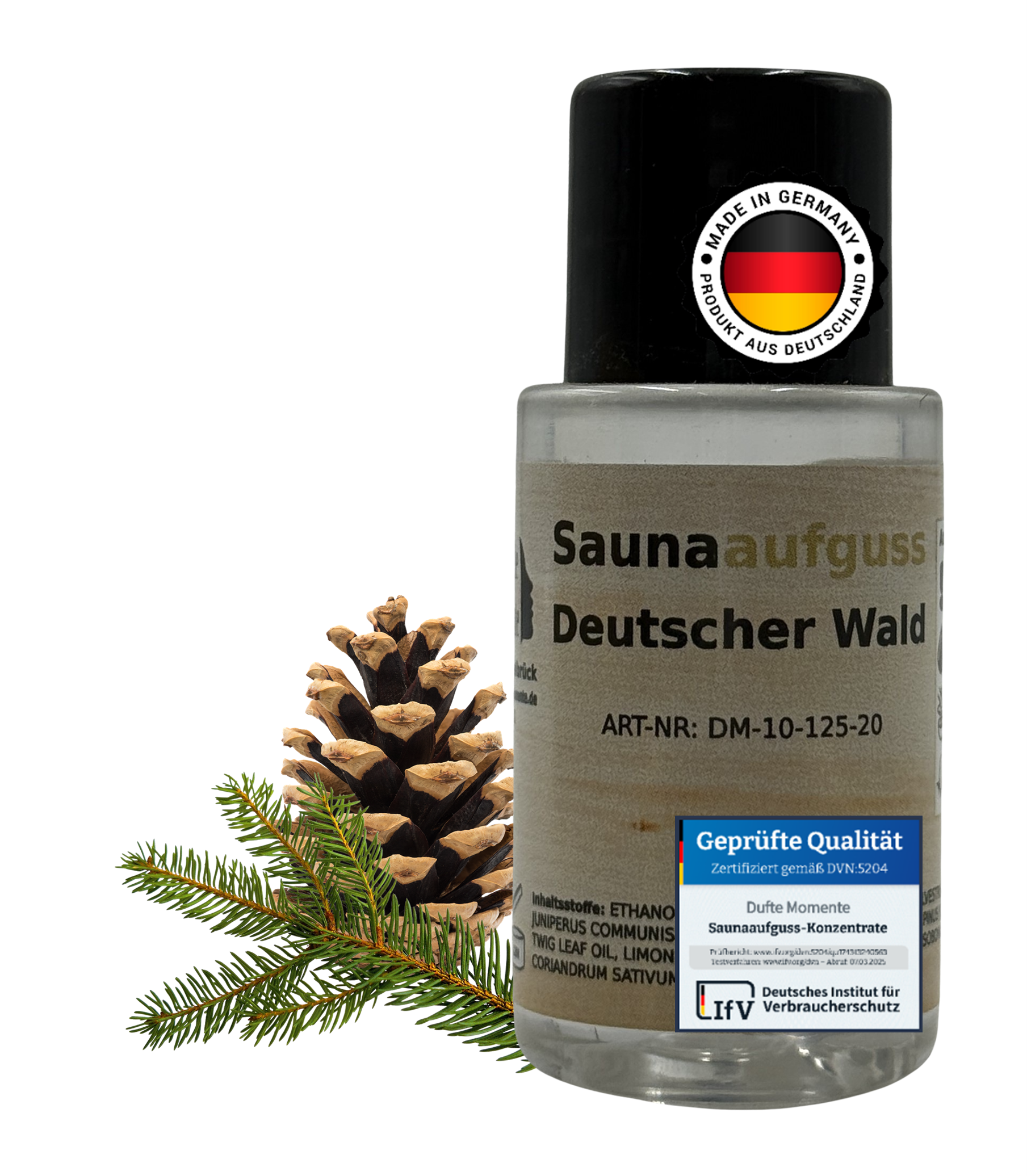 Flasche 20ml Deutscher Wald mit Duftbestandteil und Qualitätssigel