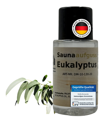 Flasche 20ml Eukalyptus mit Duftbestandteil und Qualitätssigel