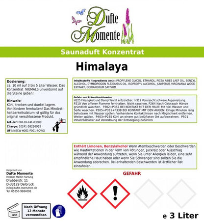 Himalaya Saunaaufguss-Konzentrat | 250 ml – 3 L | Edeltanne, Kiefernnadel, Lemongras & Zedernholz