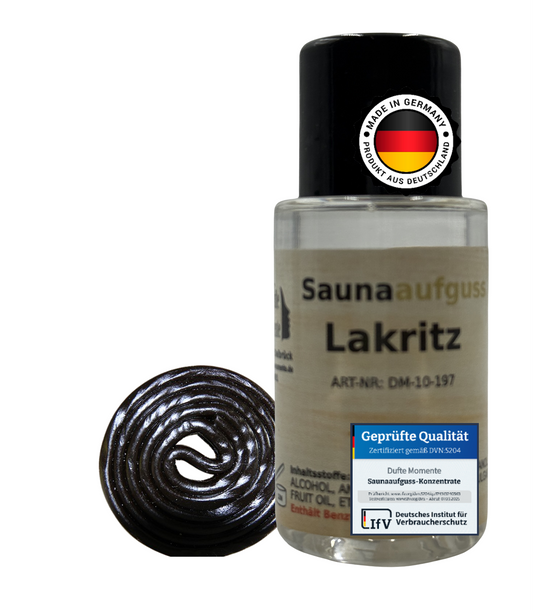 Flasche 20ml Lakritz mit Duftbestandteil und Qualitätssigel