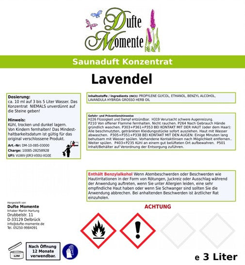 Lavendel Saunaaufguss-Konzentrat | 250 ml – 3 L | Blumig & Aromatisch