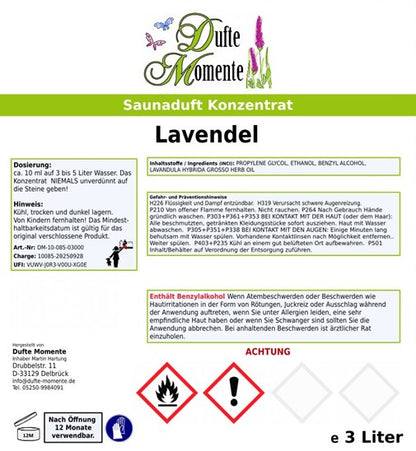 Lavendel Saunaaufguss-Konzentrat | 250 ml – 3 L | Blumig & Aromatisch