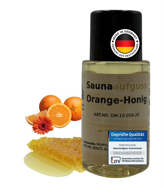 Flasche 20ml Orange-Honig mit Duftbestandteil und Qualitätssigel