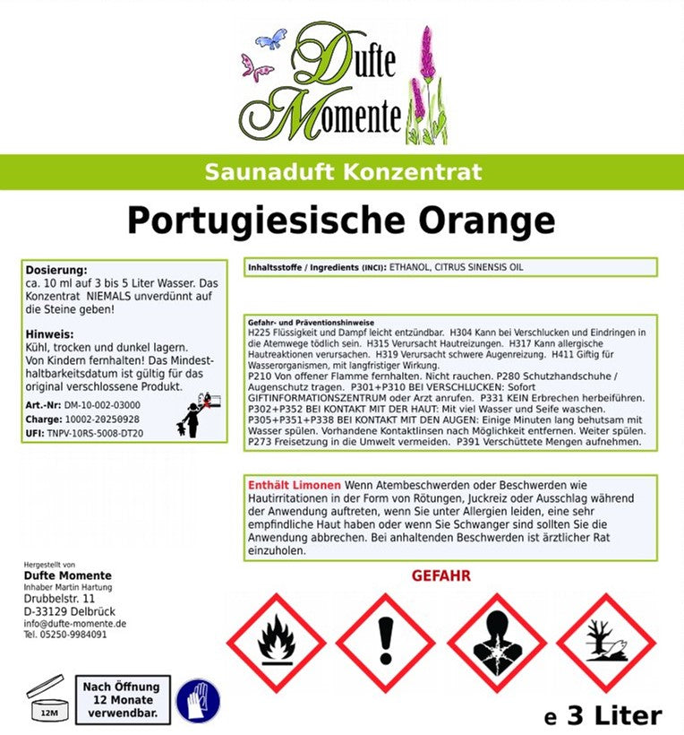Orange Saunaaufguss-Konzentrat | 250 ml – 3 L | Fruchtig & Belebend