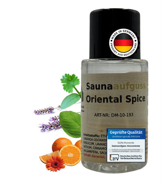 Flasche 20ml Oriental Spice mit Duftbestandteil und Qualitätssigel