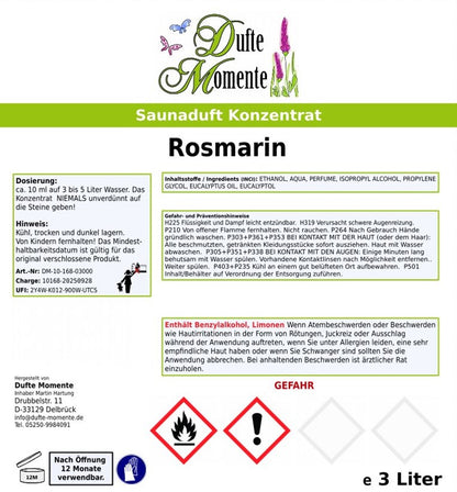 Rosmarin Saunaaufguss-Konzentrat | 250 ml – 3 L | Kräuterig & Belebend