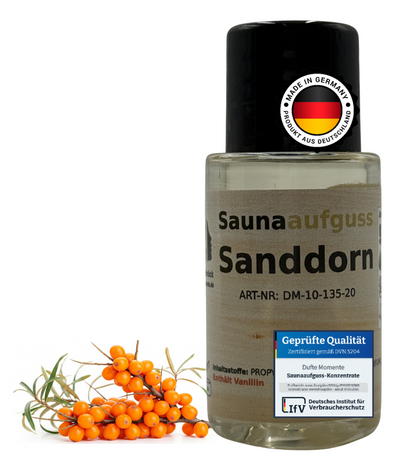 Flasche 20ml Sanddorn mit Duftbestandteil und Qualitätssigel