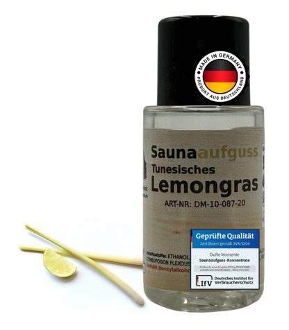 Flasche 20ml Tunesisches Lemongras mit Duftbestandteil und Qualitätssigel